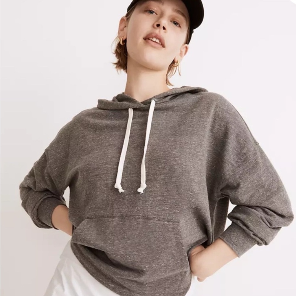 EUC Madewell MWL Heather Gray Lightweight Pullover Hoodie Small